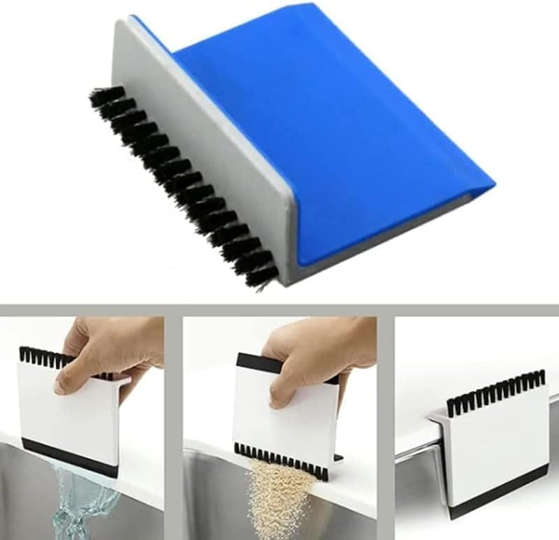 Image of 1Pc Black Kitchen Sink Squeegee Cleaner Countertop Brush Wiper Vegetable Cleaning Brush Wiper Home Kitchen Tool Accessories Fruit Vegetable Cleaning Brushes