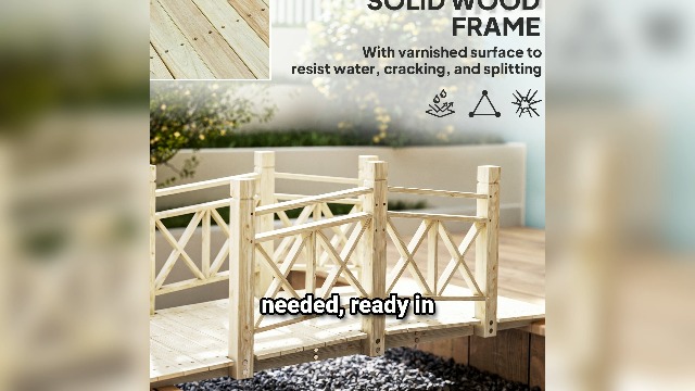 Amazon.com : WISLAS 5FT Wooden Garden Bridge with Handrails