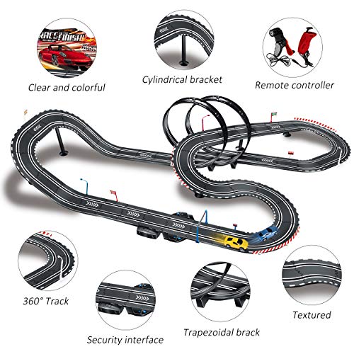 MAOXIAN Remote Racing Tracks Slot Car Racing Sets, Kids Toy Race Mini Slot Car Racing Track, High Speed Electric Rolling Toy Slot Car Loop Track for Boys Girls Best Option Gifts