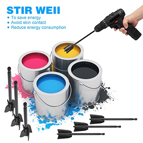 Zocipro 6 Stück Epoxidharz Rührer, Farbrührer Epoxidharz Mischpaddel, Epoxidharz Rührstab für 1/4 Bohrer, wiederverwendbarer Farbmischer für Epoxid, Silikonmischen, Malen, Keramikglasur