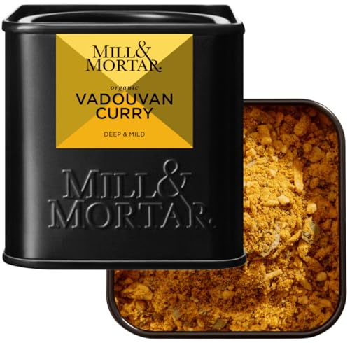 Mill & Mortar BIO Vadouvan Curry Gewürzmischung | Mild & aromatisch ohne Salz & Zusätze | Indisch-französisches Curry Gewürz für Hähnchen Fisch & Gemüse
