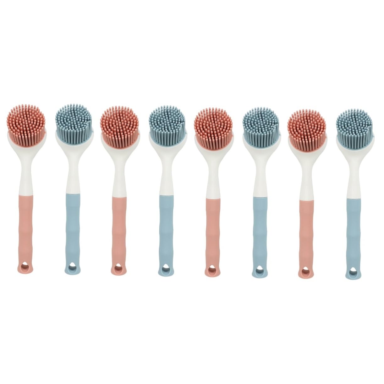 Beavorty 8piezas Cepillos De Cocina para Fregar Platos Escobilla De Limpieza De Mango Cepillo Multiusos para Sartenes y Utensilios De Cocina Rosa Azul