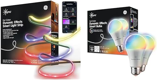 Miniatura 1 de GE CYNC Smart LED Light Strip and Light Bulbs Bundle  Color Changing Lights with Music Sync