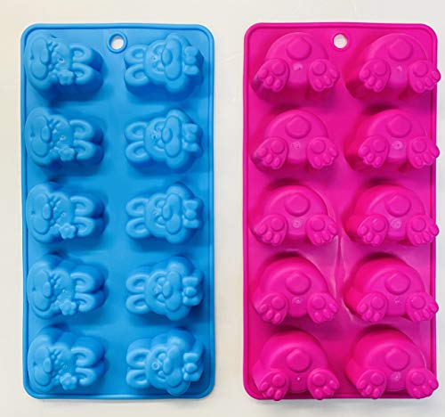 Good Old Values G90773 Easter Bunny Shaped Ice Cubes Tray Flexible Ice Cube Mold Bunny Heads And Bunny Tails Rubber Tray cover