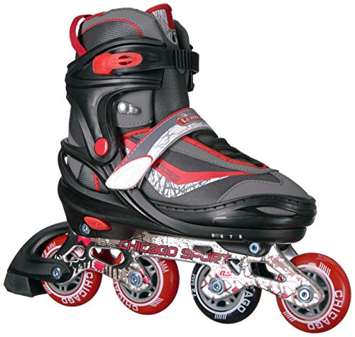 Chicago Skates Adjustable Red Inline Skates - Youth Medium (Adjusts Sizes 1-4)