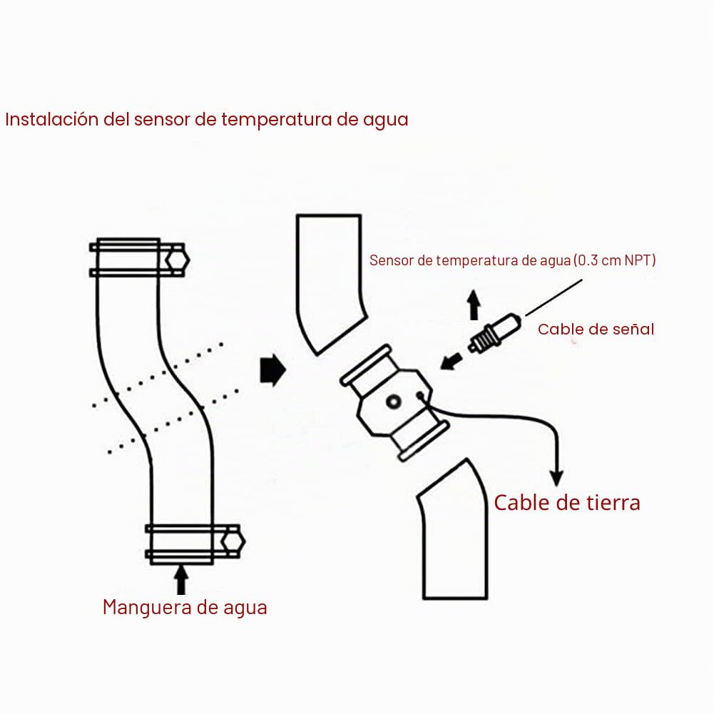 Yctze para fibra de carbono salida de aire e90 adaptador de sensor de agua 34mm Adaptador universal de manguera de coche, adaptador de sensor de temperatura de manguera de tubo de aleación de alumin