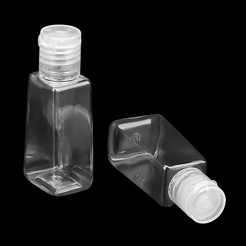 Miniatura 6 de SOUJAP 100 botellas vacías de 1.0 fl oz /1 oz con tapas abatibles, botellas de plástico abatibles, recipientes transparentes recargables de viaje