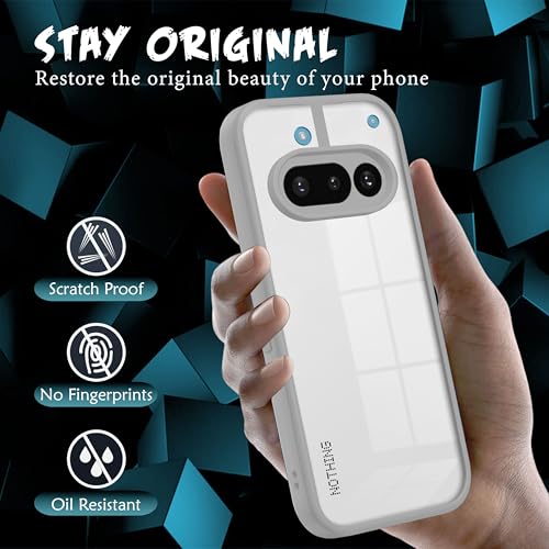 Image of V-TAN Back Cover for Nothing Phone 3A 5G Compatible Case, Transparent Clear, TPU, Camera Protective Shockproof Cover (Gray)