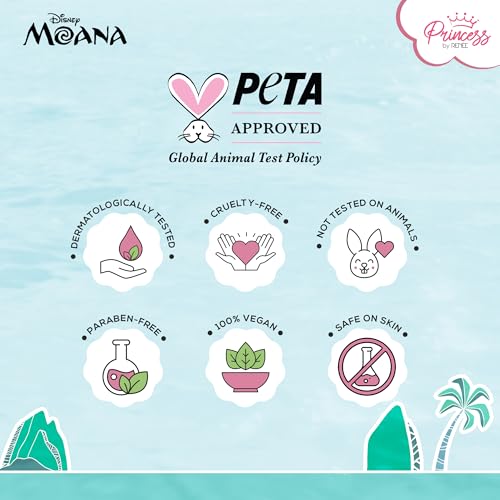 Image of Princess By RENEE Disney Moana Bath & Body Care Combo Set of 4 - Shampoo, Body Wash, Face Wash & Lotion l Soothing, Nourishing l Cruelty-Free l For Pre-Teen Girls