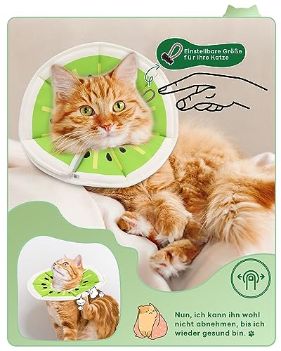 Supet Halskrause Katze,Einstellbarer Halskrause Katze Halsband,Wiederherstellung Halsband Weich Kragen Cone Nach Operation und Verletzungen für Welpen, Kleine Hunde und Katzen