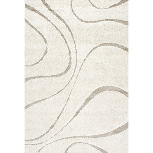 Image of Tauhid Carpet Handmade Super Soft Shag Carpet Rug Microfiber Area Carpet Rug for Living Room, Bedroom, Home Decor 6x6 Square Cream Beige.