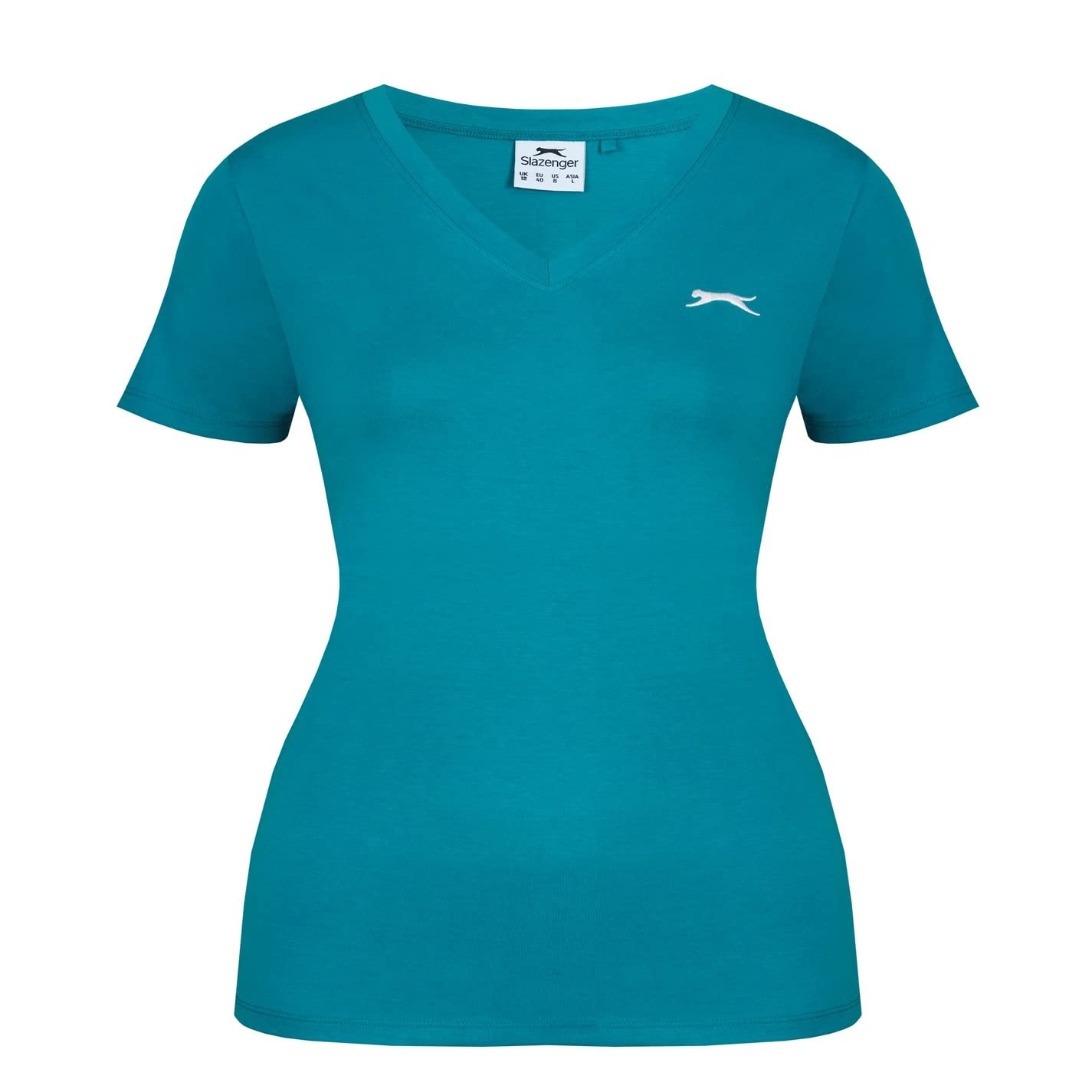 Slazenger Women's Teal V Neck T-Shirt Xxl