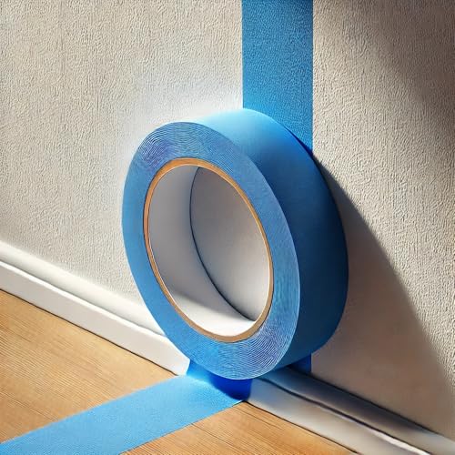 Image of MTCELL 6-Piece Light Blue Painters Tape, UV-Resistant Washi Tape Painter's Bulk Multi Pack, Delicate Surface,1.88 inch x 55 Yards x 6 Rolls (330 Total Yards)