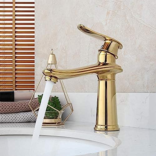 Robinet de salle de bains or en laiton massif pour un lavabo chic