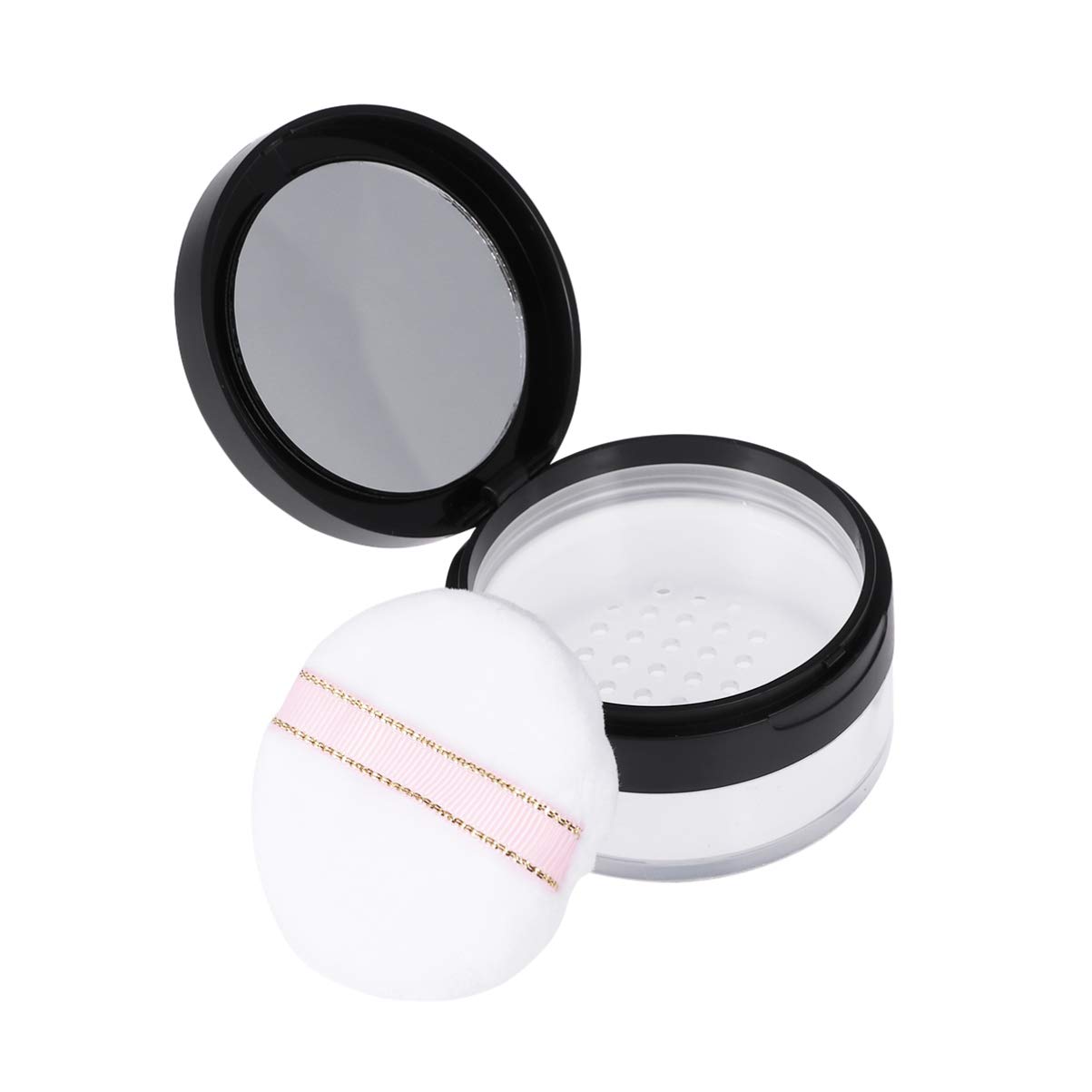NICENEEDED Leere Puderbox – Nachfüllbares Make-up-Etui Mit Schwamm Für Lose Puder | Schwarz