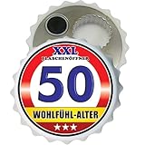 Bild: 3D-Aufkleber (Doming) Großer XXL Flaschenöffner Kapselöffner Flaschenöffner Bier Öffner sehr robust mit Hochglanz Etikett für Männer Männergeschenke verschiedene Anlässe (Zum 50. Geburtstag Wohlfühl Alter 32067)