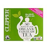 Clipper Organic Everyday Fairtrade Teabags | Black Tea Bags | Natural, Unbleached, Plant-Based Biodegradable & Sustainable Teabags | Eco Conscious, Non GM & Fair Trade Tea (80 Teabags)