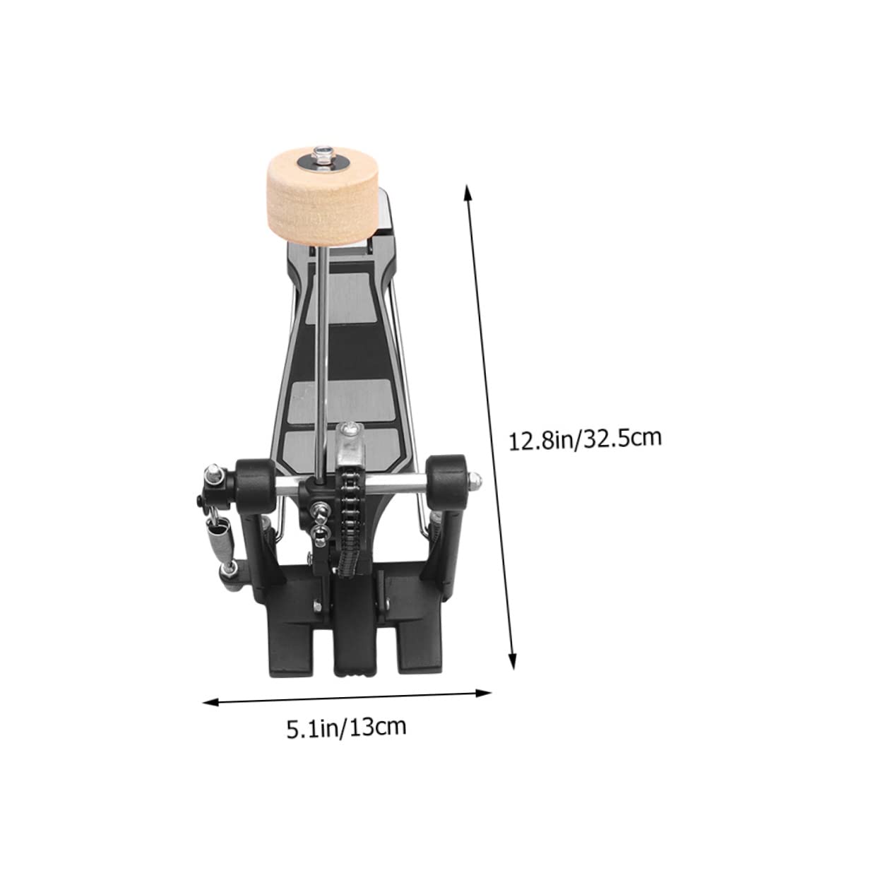 Garneck Professional Drum Set Pedal Replacement Metal Single Kick Drum Pedal Adjustable Hammer for Drummers