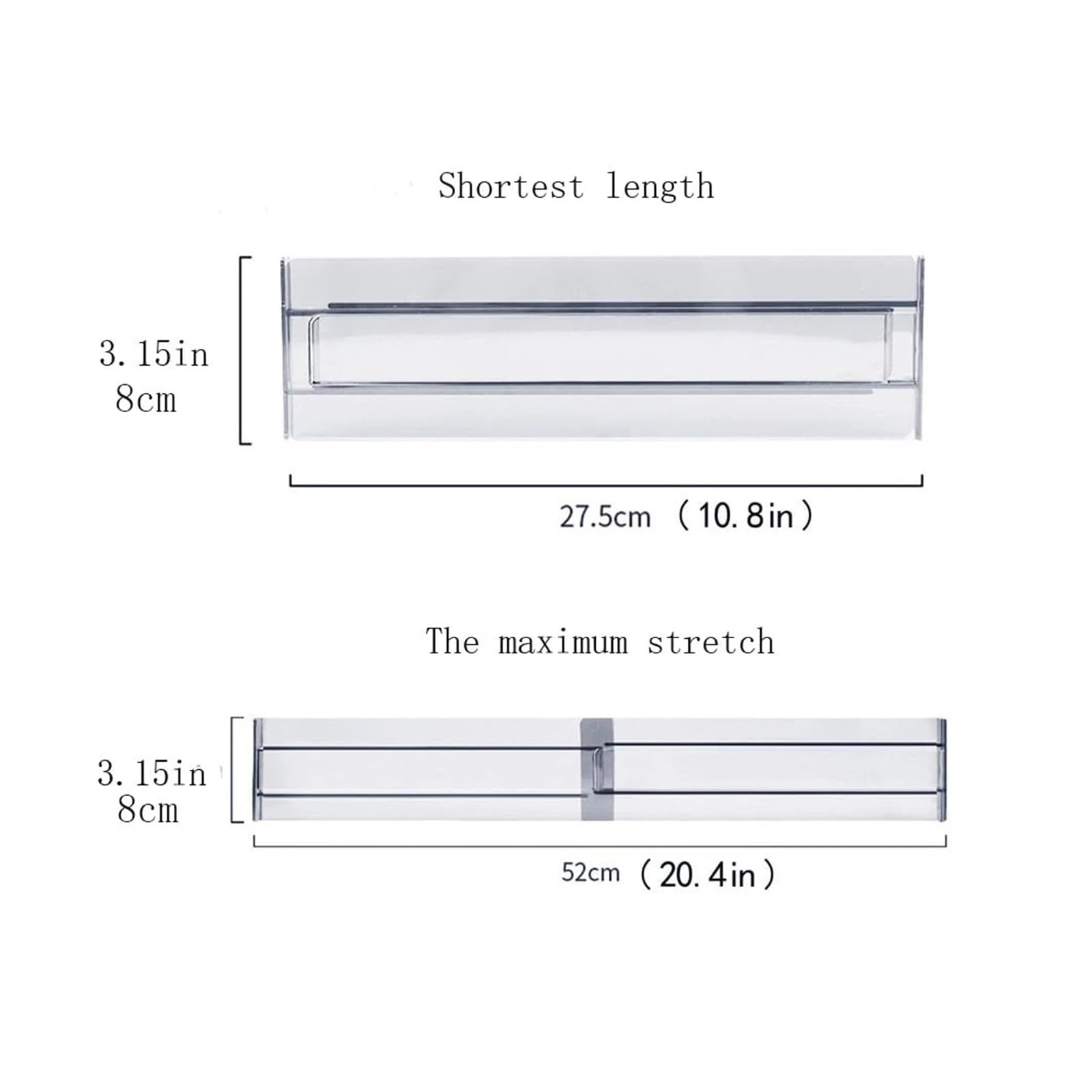 Generico 1/4/6 pezzi Divisori for cassetti Organizzatori Separatori for cassetti regolabili in plastica trasparente for abbigliamento, utensili da cucina e ufficio for il trucco(10PCS)
