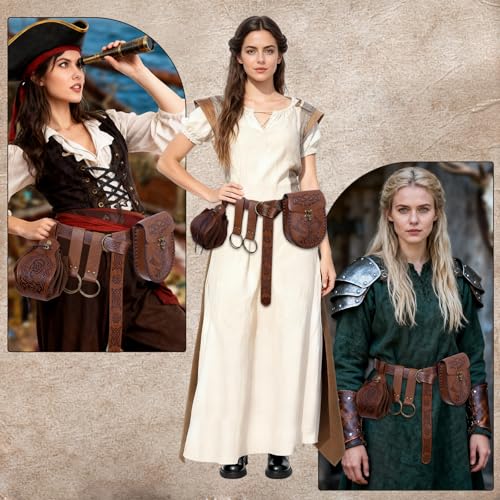 Image of Renaissance Pirate Belt Pouch with Coin Purse Skirt Hike Set