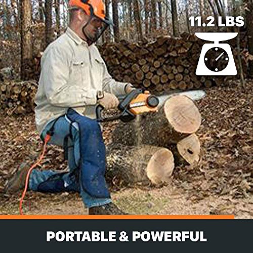 WORX WG304.2 Saw 18-Inch 15.0 Amp Electric Chainsaw with Auto-Tension, Chain Brake (Renewed)