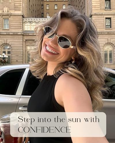 FURTALK Retro Oval Sunglasses Womens UV400 Protection Trendy Sun Glasses Sunnies Shades FT82193