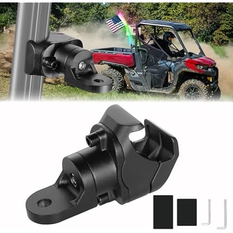 Whip Light Bracket, Swatow Industries LED Whip Light Mounts UTV Pro-Fit Brackets for Polaris Ranger General Can-am Defender Commander Maverick Cover