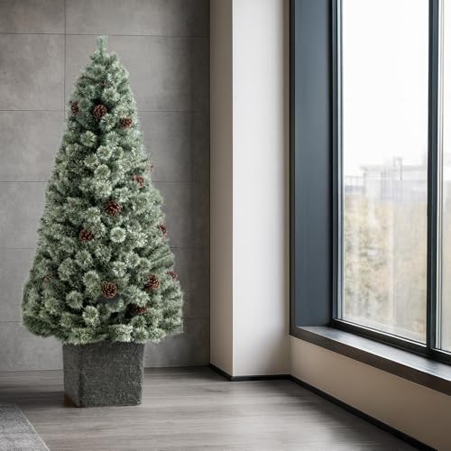 タンスのゲン クリスマスツリー 150cm RENEW Liv Norr 石目調 ポット付き 松ぼっくり付き リアル ヌードツリー 組立簡単 北欧風 Christmas tree 店頭 オフィス 16900037(115084)