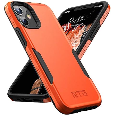 NTG Military Shockproof iPhone 12 Case [2 Layer Structure][Military Grade Anti-Drop] Hard Slim iPhone 12 Phone Case, Shockproof Protective Phone Case for iPhone 12 (6.1 inch), Orange Cover