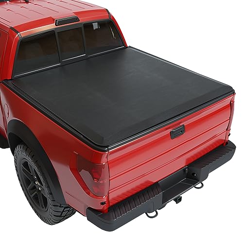KYBOLT Soft Quad Fold Truck Bed Tonneau Cover for 2009-2014 Ford F-150 Four Folding Pickup Bed Cover Compatible with 2009 2010 2011 2012 2013 2014 Ford F150 6.5ft/78.8 inch Fleetside