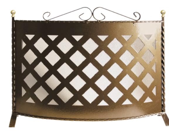 Pare-feu incurvé pour cheminée L. 62 x H. 45 cm