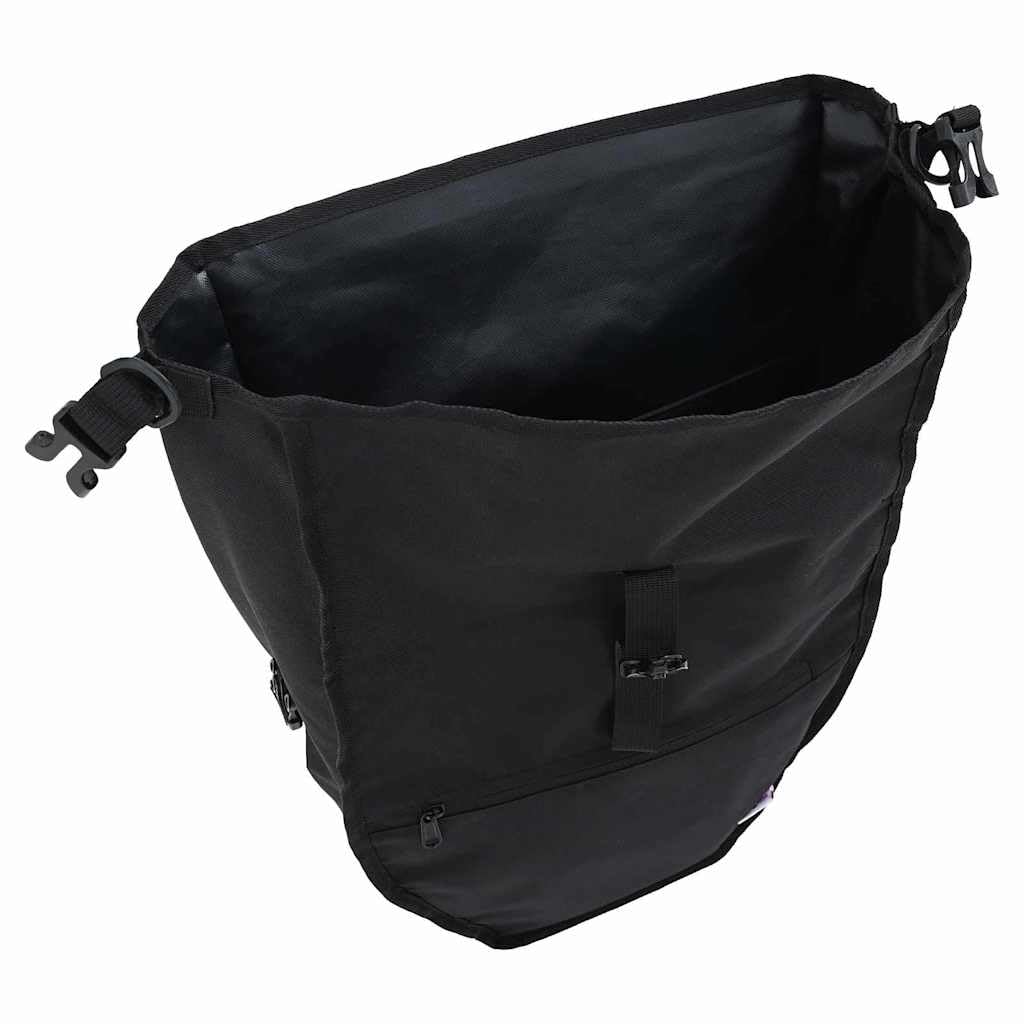 Borsa per bicicletta nera in poliestere idrorepellente, 32,5 x 17 x 57 cm, 0,85 kg, robusta e portatile per bici da città, MTB, E-bike, pendolari e escursioni all'aperto