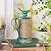 Sungmor Cast Iron Garden Twine Holder Set - 1300ft. Natural Jute Twine String & Rope Rack & Scissors - Decorative & Practical Home Arts Crafts Tools for Picture Display Gift Wrapping Packing Gardening