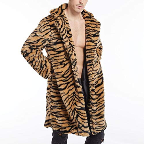 Collar Men Faux-Fur' Woolen Coat Winter Warm Overcoat Fashion Outdoor Leopard Men's Coats & Kindling Jacket #TOP6