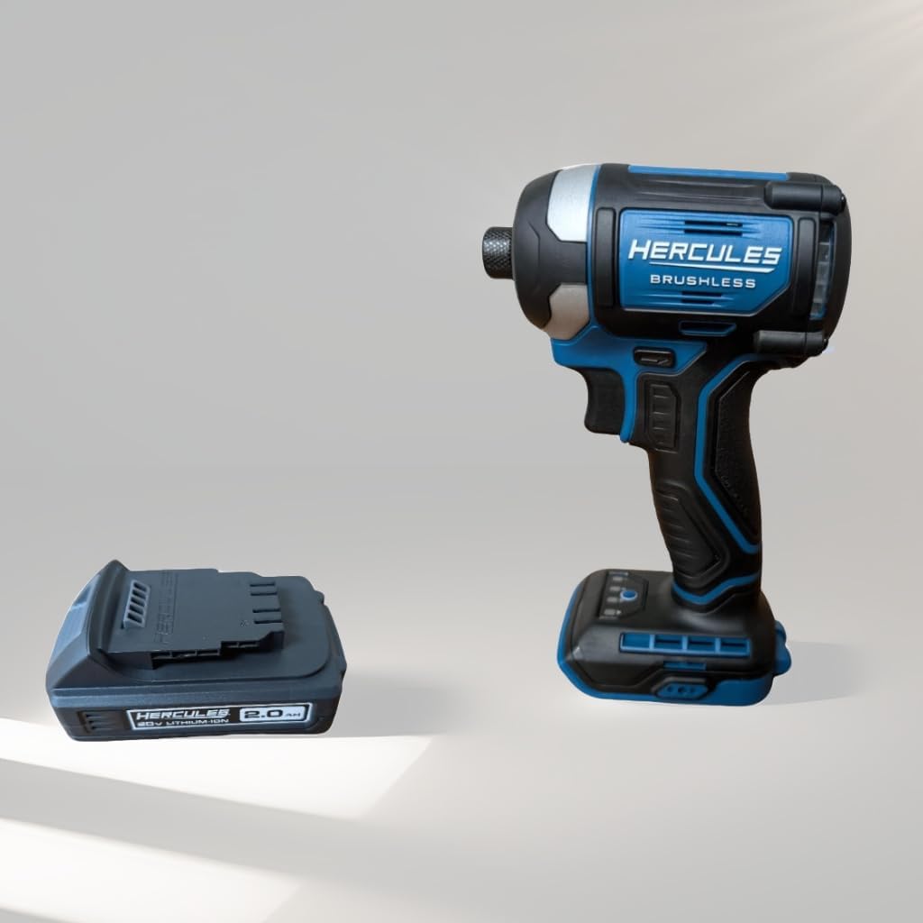 20V Brushless Cordless 1/4 in. Compact 3-Speed Impact Driver with 20V Lithium-Ion Compact Battery 2 Ah - Compatible with Hercules