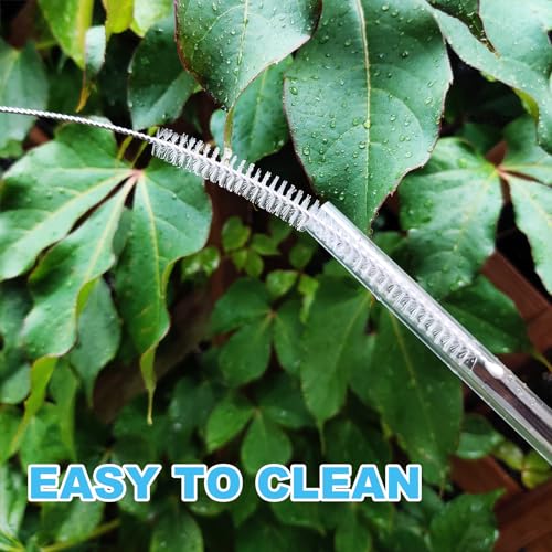 Image of Replacement Straw Compatible with Stanley 40 oz 30 oz Cup Tumbler, 6 Pack Reusable Straws for Stanley 40 oz Tumbler with Handle, Straws with Cleaning Brush for Stanley Accessories, Plastic, Clear