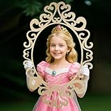 Aurelema Princess Mirror Photo Booth Props 15 x 23 Inches Princess Party Decorations Mirror Photo Props for Fairytale Birthday Baby Shower Party Supplies Photography Backdrop