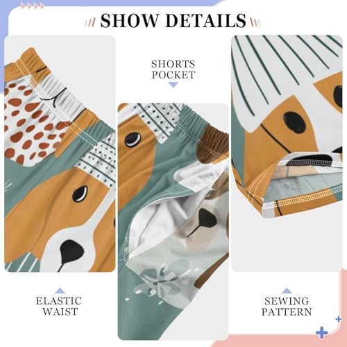 ZZXXB Winter Beagles Print Boys Long Pants Soft Trousers Elastic Waist Kids Lounge Bottoms with Pockets S-XL4