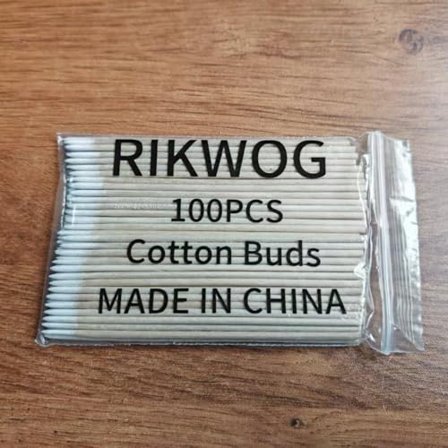 Image of RIKWOG 800pcs Pointed Cotton Swabs, 4 inch Precision Microblading Cotton Buds Cotton Sticks Applicator for Eyebrow Tattoo Beauty Make-up Nail Clean, Cosmetic use Wood Handle