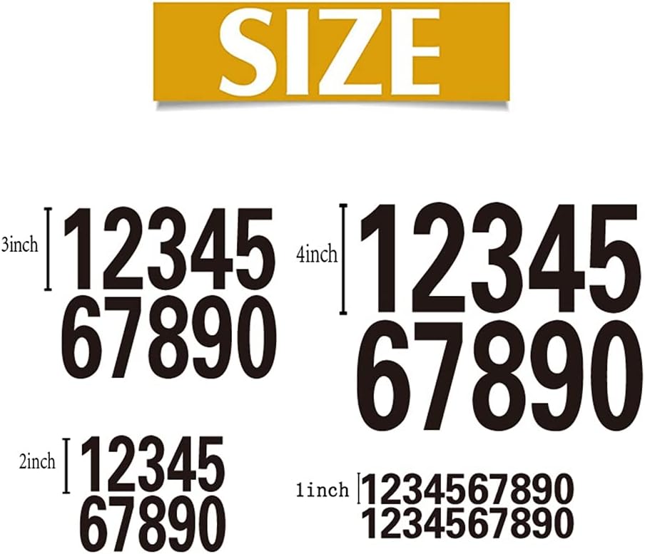 40 Pieces Reflective Mailbox Number Sticker Waterproof Self-Adhesive Scrapbooking Supplies Reflective Mailbox Decal(3inch,Black)