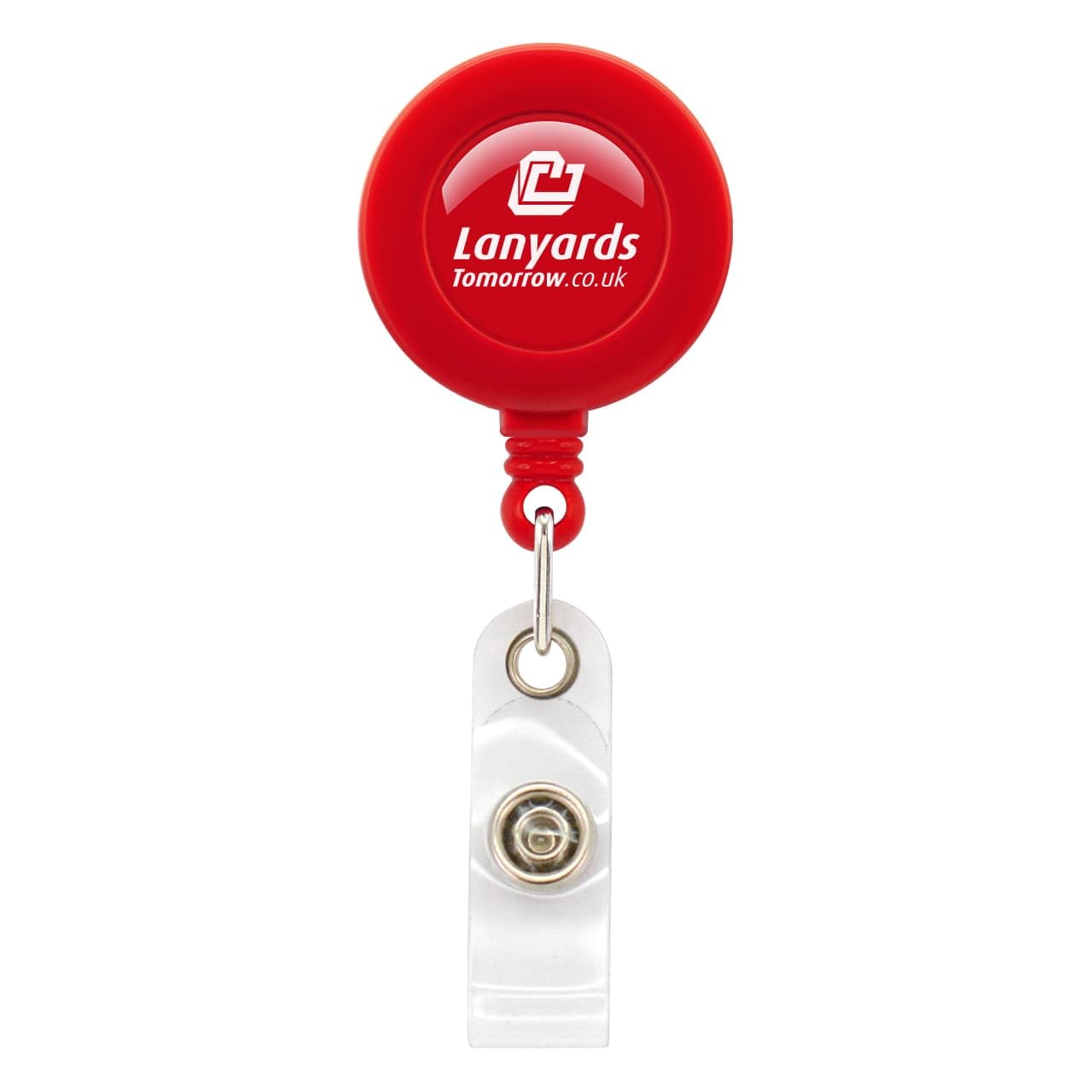 Lanyards Tomorrow, 100 clip da cintura retrattili personalizzabili con bobina Yoyo, stampa a colori, porta badge identificativo estensibile in plastica con scritta e scritta