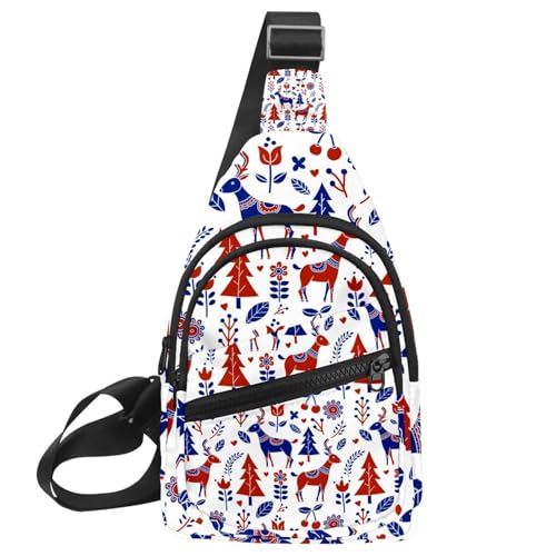 Sac à bandoulière pour homme et femme motif arbre de Noël sac décontracté 30x18cm