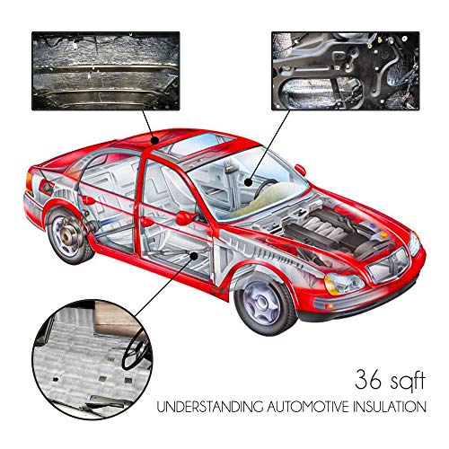 Pyle Premium Car Insulation Audio Sound Deadening Material , Foam Self-Adhesive And Automotive Dampening Mat, 36 Sqft (Pnvbd3621) , Black #TOP4