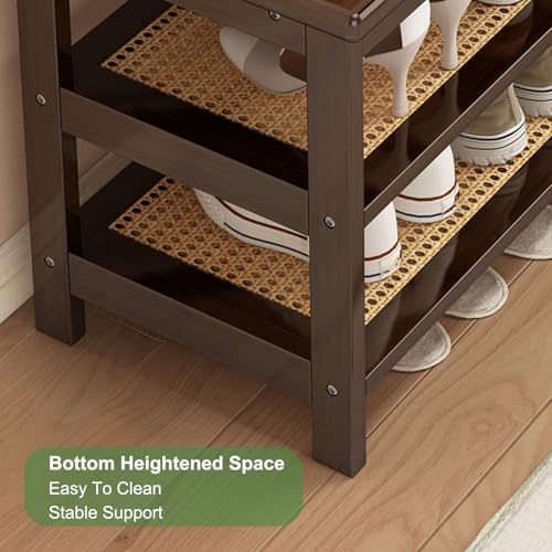 Banc d'appoint d'intérieur à 3 niveaux et étagère à chaussures pour entrée - 4
