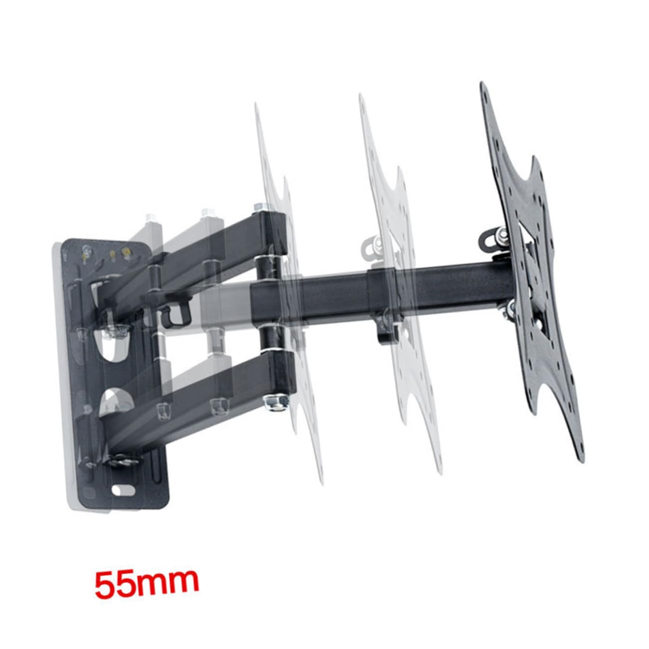 Staffa Tv Lcd 23-42 Pollici in Acciaio Regolabile e Rotante | Modello Nero, per Tv LED Lcd Domestiche, con Livella Integrata, Supporto a Parete per Schermi 26-42