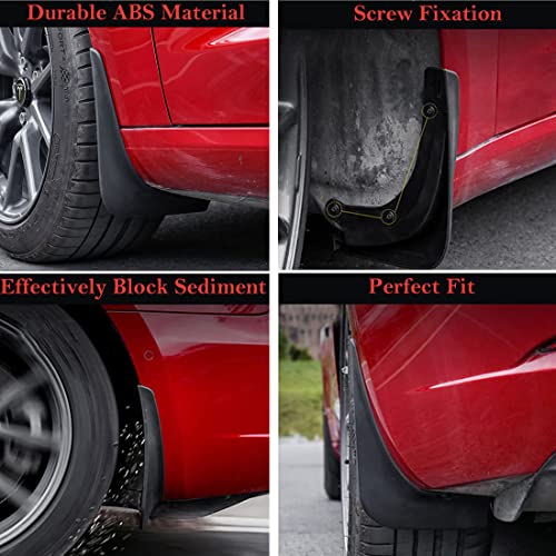 Image of Mud Flaps for Tesla Model 3 2016-2023 Splash Guards Matte Black Front Rear Fender Protection Mudflaps No Need to Drill Holes (Set of 4, Upgrade Version)