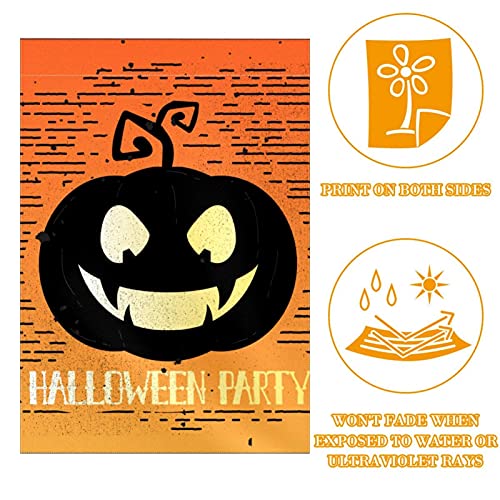 Drapeau de jardin citrouille double face résistant intempéries Halloween - 2