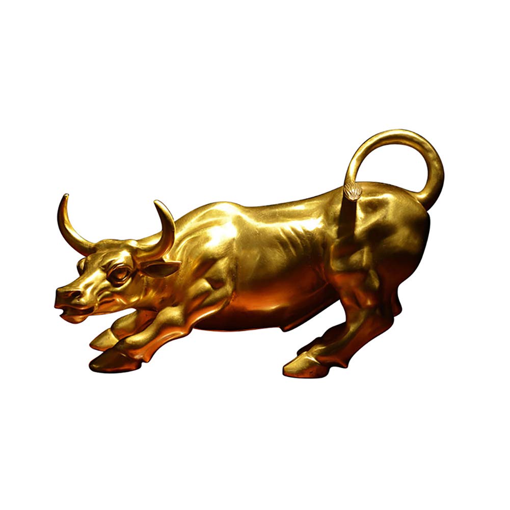 GWJS Copper Cattle Sculpture, Abstract Desktop Animal Decoration [fine Copper] Handicrafts Home Decoration Indoor [office] Decorative Gift large 11inch