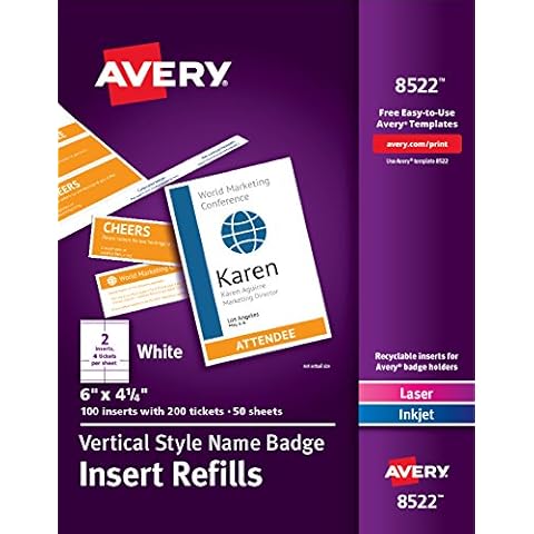 Avery Custom Name Badge Inserts 8522 Cover