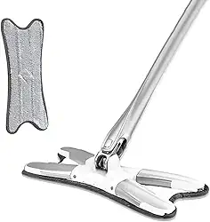 Esfregão Giratório 360 Rodo Mop com Pano de Microfibra para Limpeza Eficiente de Pisos Azulejos Madeira Cozinha e Banheiro Econômico e Durável